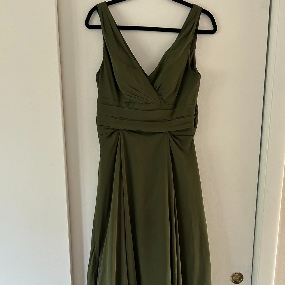 David's Bridal Martini Olive Bridesmaid Dress - Size 6